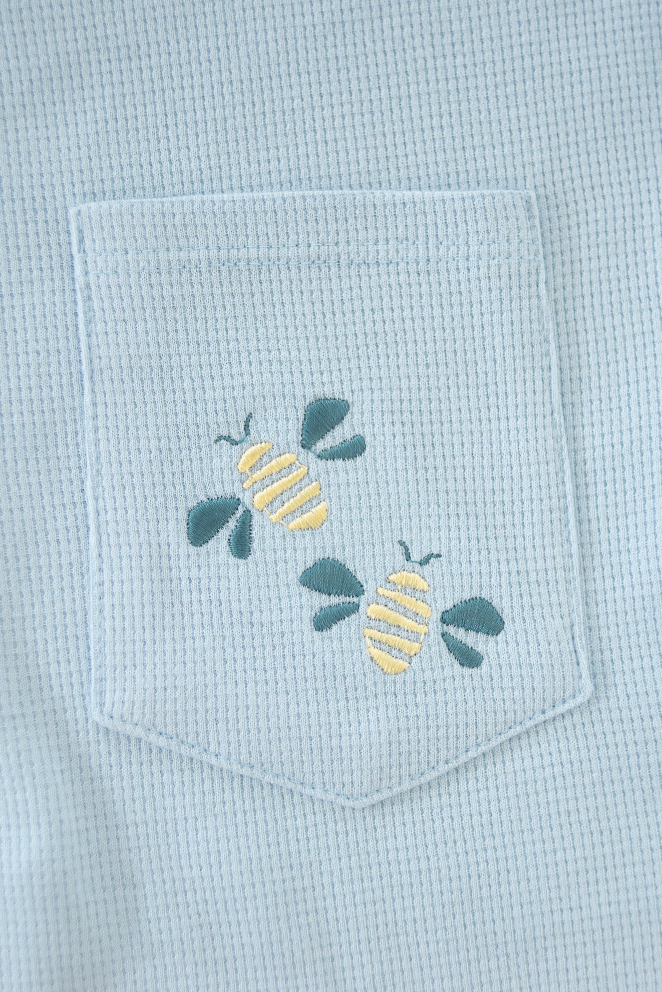 Conjunto Infantil Oversized Joy Block Bordado Abelhas AZUL CLARO