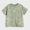 camiseta infantil unissex dino verde oversized usezebra zebra