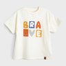 camiseta infantil unissex estampada brave off oversized usezebra zebra