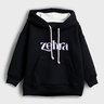 moletom infantil capuz preto zebra usezebra