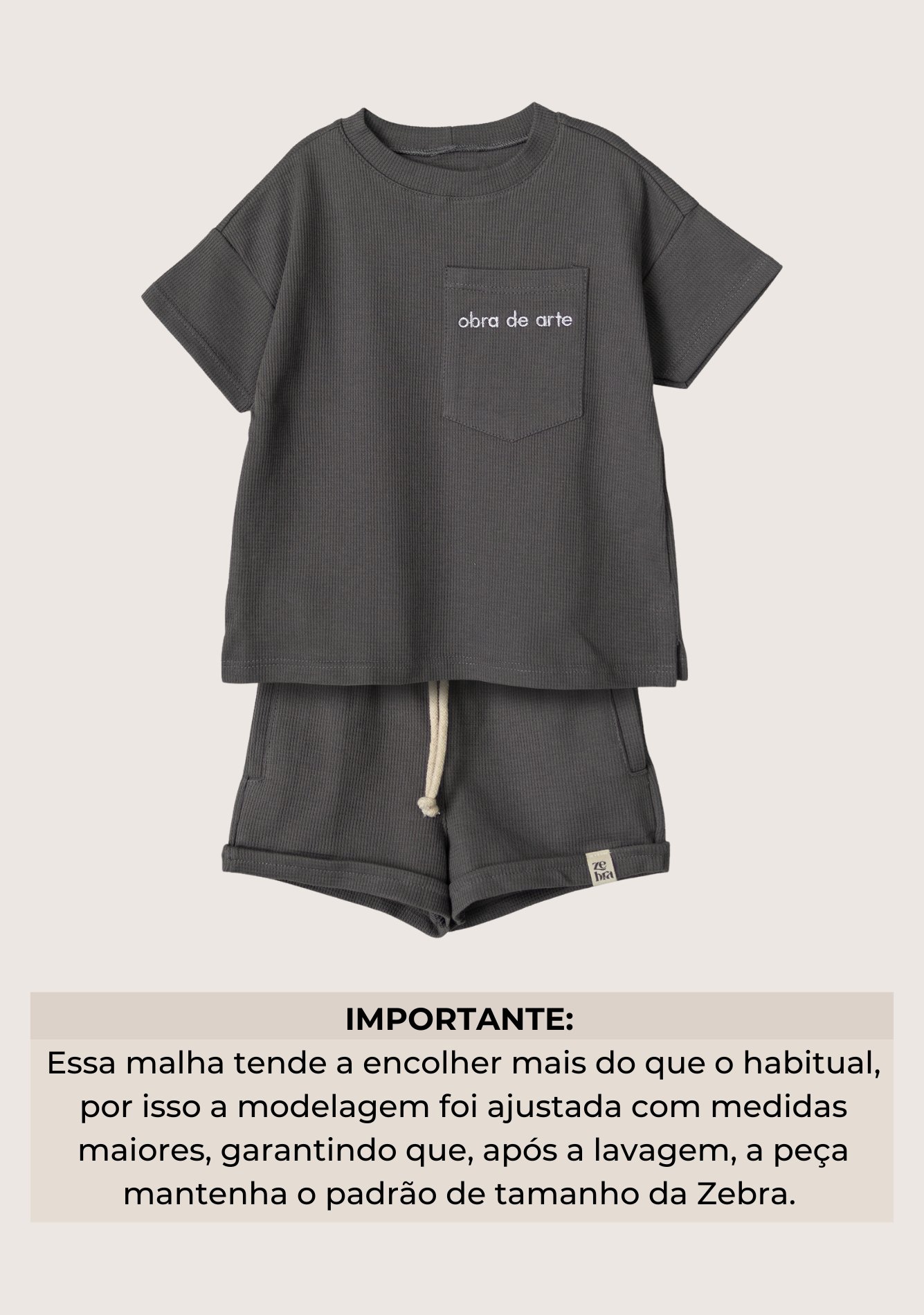 Conjunto Infantil Oversized Joy Block Bordado Obra de Arte CHUMBO